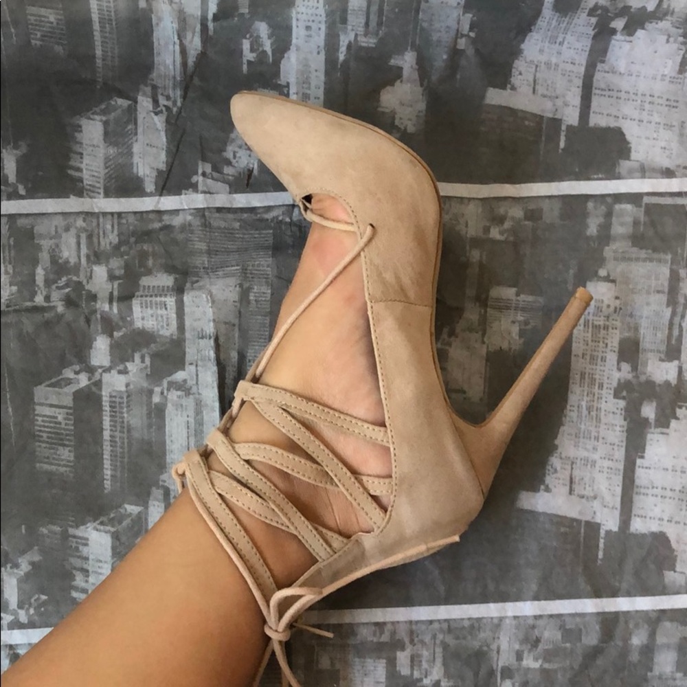 Charlotte Russe Strappy Suede Heels